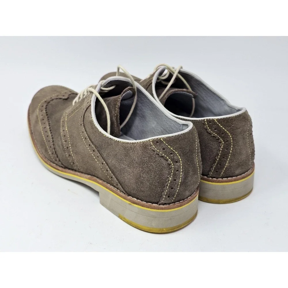 Johnston & Murphy Flex System Shoes Mens Size 9 Brown Suede Wingtip Oxford